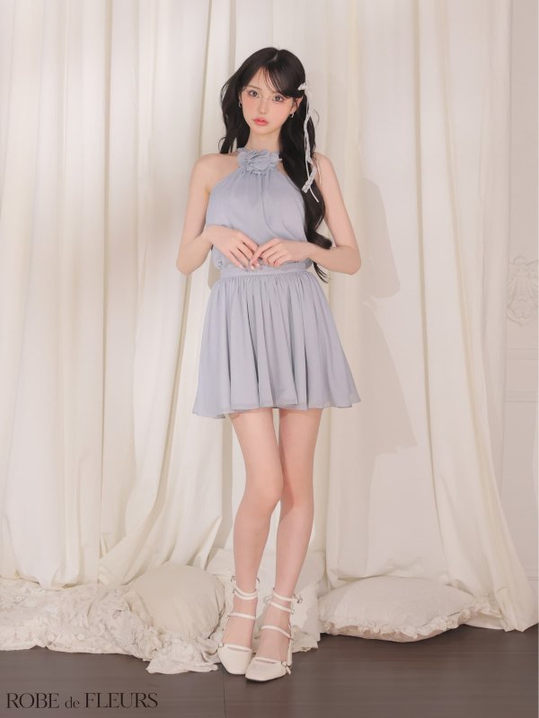 ブルー　モデル：みみ　身長：162cm　着用サイズ：Sサイズ