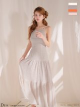 【予約商品/4月中旬発送予定】XSサイズあり【DEA./ディア】ストレッチ/ ギャザー/ シフォン/ バックオープン/ ティアード/ ワンピース/ ミディアムドレス/ キャバドレス[OF08]