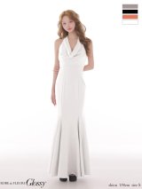 XSサイズあり【Glossy/グロッシー】ラメニット/ ドレープ/ ホルター/ マーメイド/ ワンピース/ ロングドレス/ キャバドレスlong[OF08]