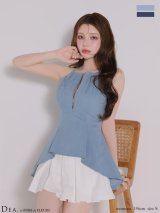 【予約商品/6月中旬発送予定】XSサイズあり【DEA./ディア】フロントジップ/ ストレッチ/ デニム/ ペプラム/ セットアップ/ フレア/ ミニドレス/ キャバドレス[OF08]