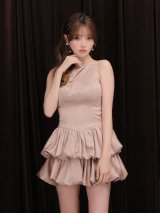 XSサイズあり【ROBE de FLEURS/ローブドフルール】ティアード/ 二段フリル/ フレア/ ミニドレス/ キャバドレス[OF08]