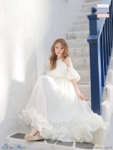 【予約商品/7月上旬発送予定】XS-Lサイズあり【DEA./ディア】パフスリーブ/ タック/ フリル/ オフショル/ アメスリ/ フレア/ 2WAY/ ワンピース/ ミディアムドレス/ キャバドレス long[OF08]