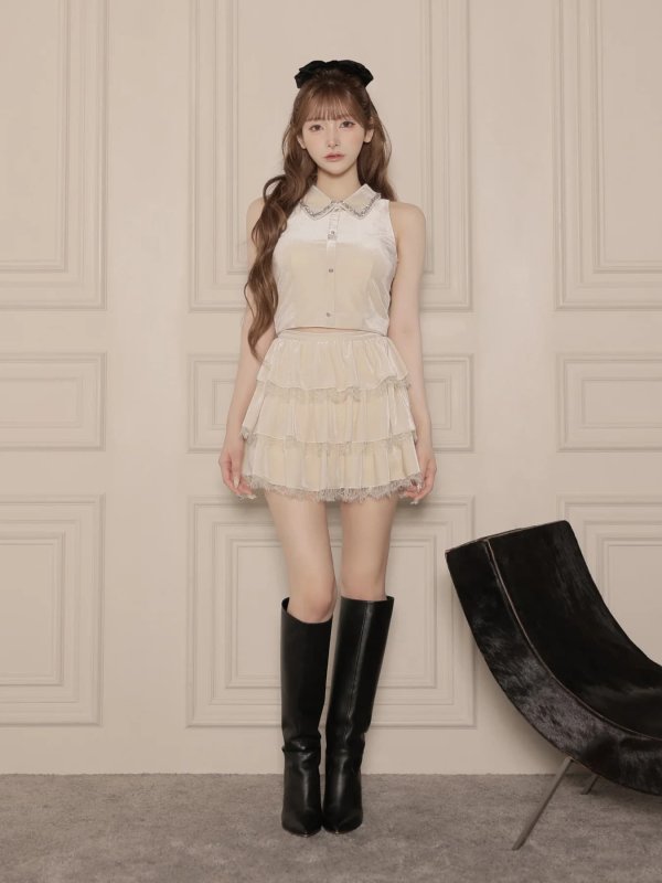 アイボリー　モデル：まみ　身長：161cm　着用サイズ：Sサイズ