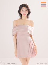 【予約商品/6月下旬発送予定】XSサイズあり【DEA./ディア】サテン/ プリーツ/ ドレープ/ フレア/ ミニドレス/ キャバドレス[OF08]