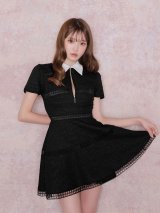 【予約商品/10月中旬発送予定】【ROBE de FLEURS/ローブドフルール】ラメ/ ツイード/ スカラップレース/ ミニドレス/ キャバドレス[OF08]