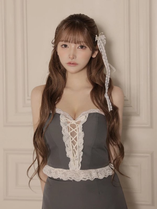 グレー　モデル：まみ　身長：161cm　着用サイズ：Sサイズ