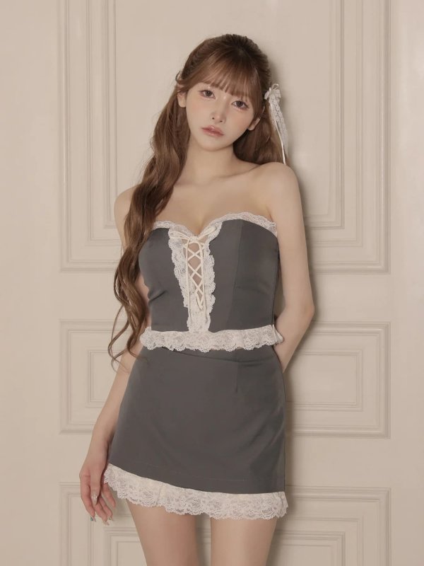 グレー　モデル：まみ　身長：161cm　着用サイズ：Sサイズ