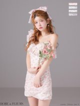 XSサイズあり【ROBE de FLEURS/ローブドフルール】ラメ/ フラワー/ ギャザー/ シフォン/ フリル/ ワンショル/ ベア/ 2way/ タイト/ ミニドレス/ キャバドレス[OF08]