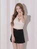 アイボリーxブラック モデル：しおん　身長：158cm　着用サイズ：Sサイズ