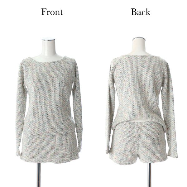 画像7: 【小物SALE】【ルームウェア】ツイード風ニットが肌触り良くて着心地も最高!! ミルキーニットセットアップ[HC02]