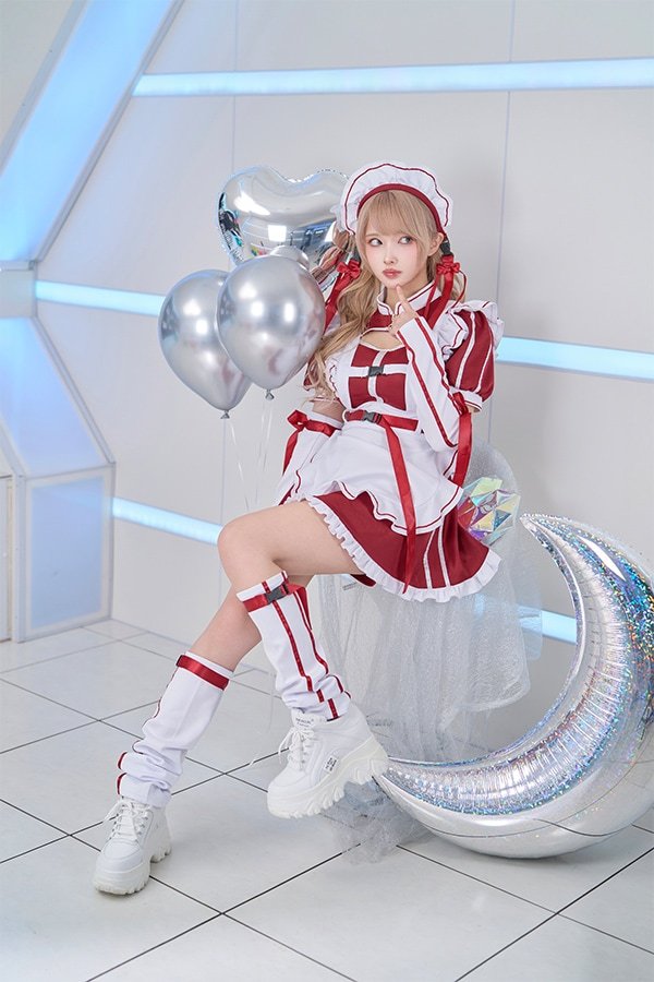 画像18: 【即日発送】アクセントラインハーネスジャージメイド【マリームーン】【ハロウィンコスプレ6点セット】【フリーサイズ/3カラー】[HC03]