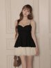 ブラックxアイボリー　モデル：まみ　身長：161cm　着用サイズ：Sサイズ