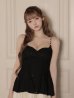 ブラックxアイボリー　モデル：まみ　身長：161cm　着用サイズ：Sサイズ