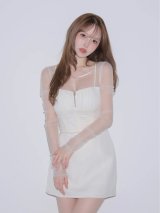 【予約商品/10月上旬発送予定】XSサイズあり【Glossy/グロッシー】シアースリーブ/ ギャザー/ セットアップ/ タイト/ ミニドレス/ キャバドレス[OF08]