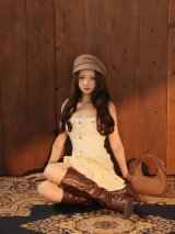 【予約商品/10月下旬発送予定】【ROBE de FLEURS/ローブドフルール】フリル/ ティアード/ ツイード/ ノースリーブ/ ボタン/ フレア/ ミニドレス/ キャバドレス[OF08]