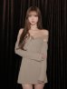 モカベージュ　モデル：るりぴ　身長165cm　着用サイズ：Sサイズ