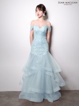 【JEAN MACLEAN/ジャンマクレーン】フラワー刺繍/ レース/ パール/ スパンコール/ チュール/ フロントギャザー/ オフショル/ ティアード/ マーメイド/ プリンセス/ ロングドレス/ キャバドレス long[OF2A]