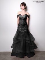 【JEAN MACLEAN/ジャンマクレーン】フラワー刺繍/ レース/ パール/ スパンコール/ チュール/ フロントギャザー/ オフショル/ ティアード/ マーメイド/ プリンセス/ ロングドレス/ キャバドレス long[OF2A]