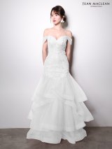 【JEAN MACLEAN/ジャンマクレーン】フラワー刺繍/ レース/ パール/ スパンコール/ チュール/ フロントギャザー/ オフショル/ ティアード/ マーメイド/ プリンセス/ ロングドレス/ キャバドレス long[OF2A]