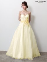 【JEAN MACLEAN/ジャンマクレーン】ビーズ刺繍/ ビジュー/ スパンコール/ 立体フラワー/ チュール/ ベアトップ/ フレア/ Aライン/ プリンセス/ ロングドレス/ キャバドレス long[OF2A]