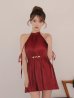 ワインレッド　モデル：はな　身長：159cm　着用サイズ：Sサイズ
