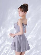 【予約商品/10月下旬発送予定】【ANIER./アニエル】【ROBE de FLEURS/ローブドフルール】Teardrop Drape Dress/ キャミソール/ サテン/ ドレープ/ 2段フリル/ ティアード/ フレア/ ミニドレス/ キャバドレス[OF05]
