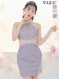 XSサイズあり【IRMA/イルマ】ラメ/ ビジュー/ ホルターネック/ シアー/ バストカット/ タイト/ ミニドレス/ キャバドレス[OF2A]【一部予約商品/6月下旬発送予定】