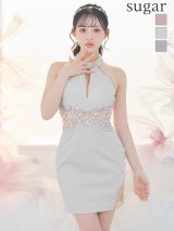XSサイズあり【IRMA/イルマ】ラメ/ ビジュー/ ホルターネック/ シアー/ バストカット/ タイト/ ミニドレス/ キャバドレス[OF2A]【一部予約商品/6月下旬発送予定】