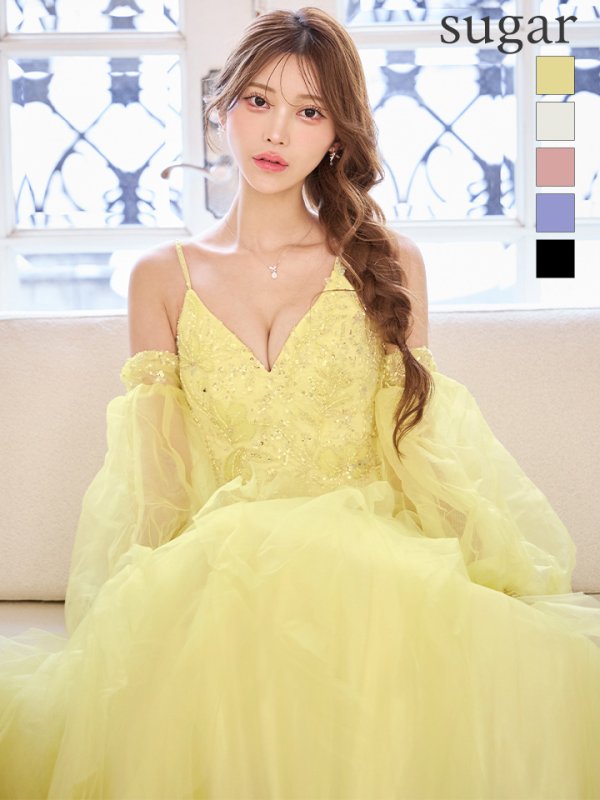 イエロー　モデル：るりぴ　身長：165cm　着用サイズ：Sサイズ