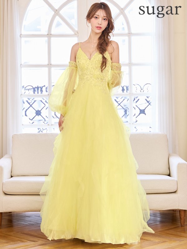 イエロー　モデル：るりぴ　身長：165cm　着用サイズ：Sサイズ