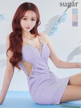 XSサイズあり【IRMA/イルマ】ビジュー/ シアー/ Vネック/ ノースリーブ/ タイト/ ストレッチ/ ミニドレス/ キャバドレス[OF2A]