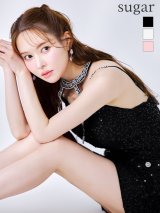 XSサイズあり【IRMA/イルマ】スパンコール/ フロントジップ/ ホルター/ キャミ/ カットアウト/ ストレッチ/ タイト/ ミニドレス/ キャバドレス[OF2A]