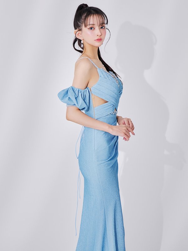 スカイブルー モデル：まおちゃる　身長：158cm　着用サイズ：Sサイズ