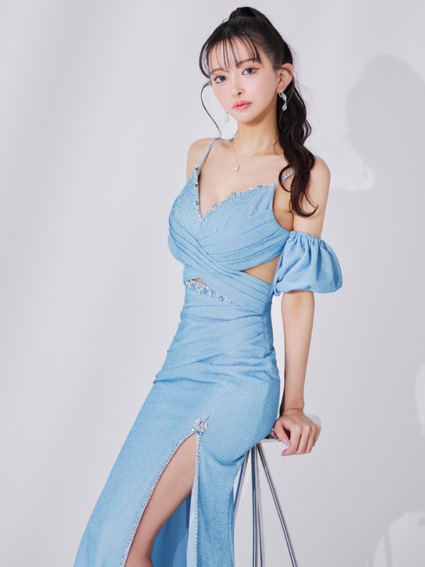 スカイブルー モデル：まおちゃる　身長：158cm　着用サイズ：Sサイズ