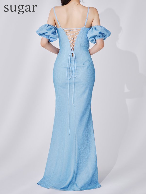 スカイブルー モデル：まおちゃる　身長：158cm　着用サイズ：Sサイズ