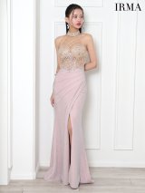 【IRMA/イルマ】ビジュー/ シースルー/ ホルターネック/ ラメニット/ ストレッチ/ ロングドレス/ キャバドレス long[OF2A]