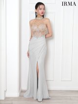 【IRMA/イルマ】ビジュー/ シースルー/ ホルターネック/ ラメニット/ ストレッチ/ ロングドレス/ キャバドレス long[OF2A]