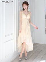 【予約商品/6月下旬発送予定】Lサイズあり【JEAN MACLEAN/ジャンマクレーン】シフォン/ キャミソール/ テールカット/ フレア/ ミディアムドレス/ キャバドレス[OF2A]