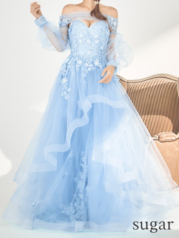 ブルー モデル：まりん　身長：164cm　着用サイズ：Sサイズ