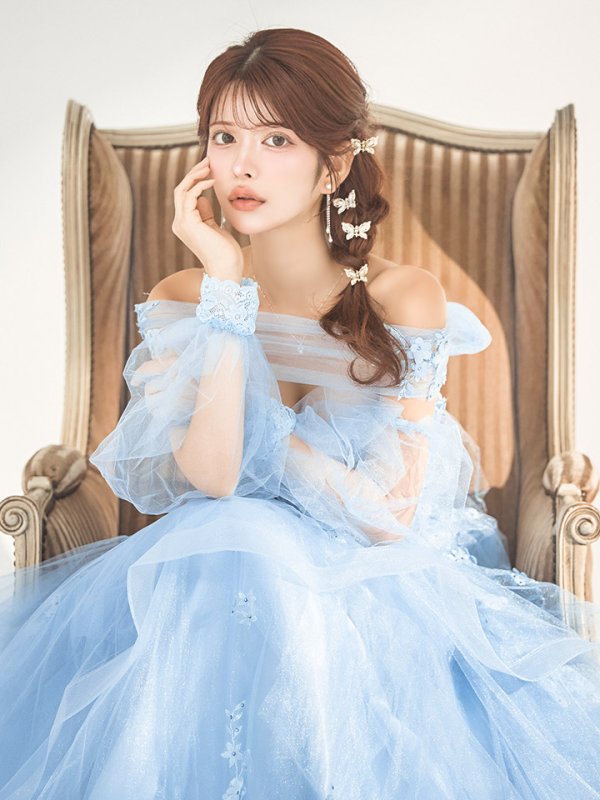 ブルー モデル：まりん　身長：164cm　着用サイズ：Sサイズ