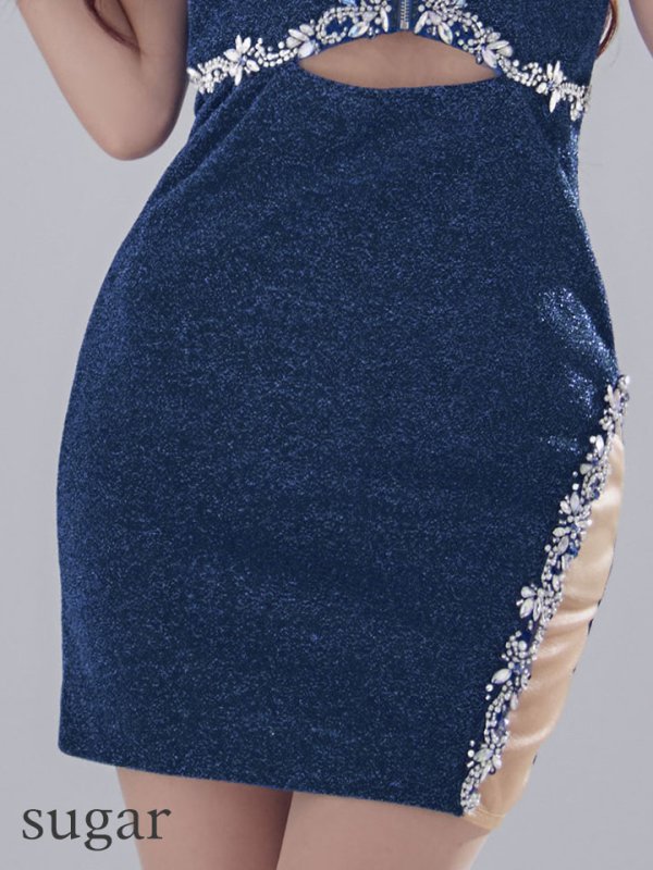 ダークブルー　モデル：真優川咲　身長：158cm　着用サイズ：Sサイズ