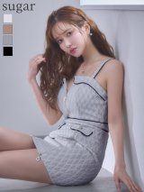 XSサイズあり【IRMA/イルマ】バイカラーパイピング/ ノースリーブ/ ジップデザイン/ ハイウエスト/ タイト/ ミニドレス/ キャバドレス[OF2A]