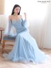 ブルー モデル：まおちゃる　身長：158cm　着用サイズ：Mサイズ