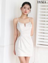 XSサイズあり【IRMA/イルマ】スパンコール付き/ ラメニット/ シアー/ ビジュー/ キャミ/ ストレッチ/ タイト/ ミニドレス/ キャバドレス[OF2A]