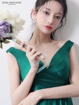 【JEAN MACLEAN/ジャンマクレーン】サテン/ ワンカラー/ Vネック/ バストタック/ ノースリーブ/ フレア/ ロングドレス/ キャバドレスlong[OF2A]【一部予約商品/4月下旬発送予定】