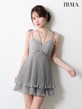 XSサイズあり【IRMA/イルマ】リボンショルダー/ キャミソール/ シアー/ プリーツ/ シフォン/ フリル/ ミニドレス/ キャバドレス[OF2A]【一部予約商品/11月下旬発送予定】