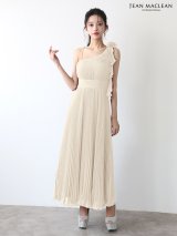【予約商品/11月下旬発送予定】【JEAN MACLEAN/ジャンマクレーン】ワンショル/ シフォン/ プリーツ/ メロウ/ ショルダーチェーン/ フレア/ ロングドレス/ キャバドレスlong[OF2A]