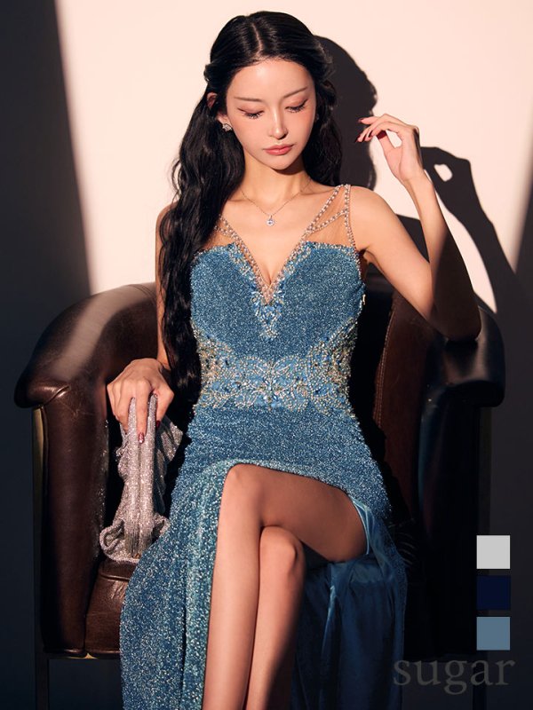 ペールブルー　モデル：まおちゃる　身長：158cm　着用サイズ：Mサイズ