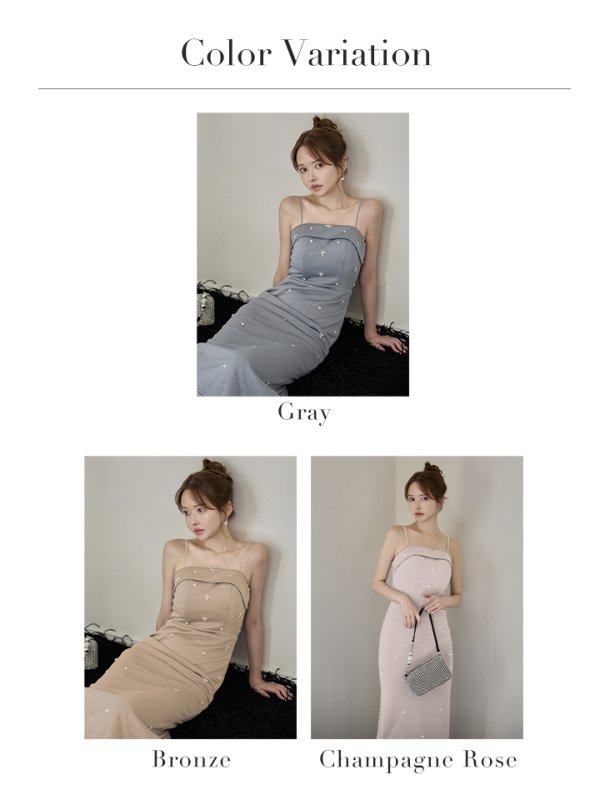 画像23: 【IRMA/イルマ】ビジュー/ ラメニット/ キャミソール/ タイト/ スリット/ ロングドレス/ キャバドレス long[OF2A]