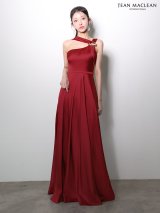 【JEAN MACLEAN/ジャンマクレーン】ワンショル/ ストール/ サテン/ フレア/ ロングドレス/ キャバドレスlong[OF2A]